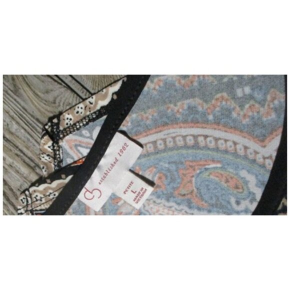 db established 1962 Womens Sz PL Petite Large Brown Paisley Fall Office Boho Top - Picture 6 of 13